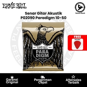 Senar Gitar Akustik Ernie Ball P02090 Paradigm Extra Light 80/20 Bronze Acoustic Guitar Strings 10-50 + Free Pick Gitar