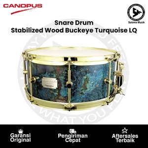 Snare Drum Canopus Stabilized Wood Snare Drum Buckeye Turquoise Lacquer 14 X 6.5