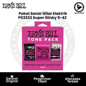 Paket Senar Gitar Elektrik Ernie Ball P03333 Super Slinky 9-42 Original