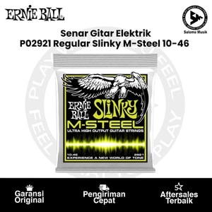Senar Gitar Elektrik Ernie Ball P02921 Regular Slinky M-Steel 10-46 Original