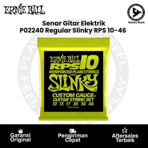 Senar Gitar Elektrik Ernie Ball P02240 Regular Slinky RPS Nickel Wound 10-46 Original