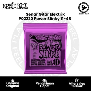 Senar Gitar Elektrik Ernie Ball P02220 Power Slinky Nickel Wound 11-48 Original