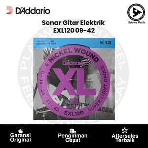 Senar Gitar Elektrik D'Addario EXL120 Nickel Wound Super Light 09-42 Original