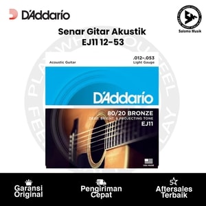 Senar Gitar Akustik D'Addario EJ11 80/20 Bronze Light 12-53 Original
