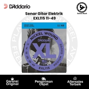 Senar Gitar Elektrik D'Addario EXL115 Nickel Wound Medium/Blues-Jazz Rock 11-49 Original