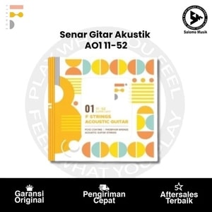 Senar Gitar Akustik F-Strings A01 Phosphor Bronze Winding Custom Light 11-52 Original
