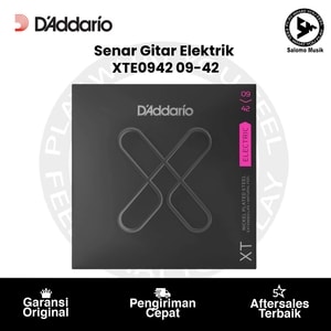 Senar Gitar Elektrik D'Addario XTE0942 XT Nickel Plated Steel Super Light 09-42 Original