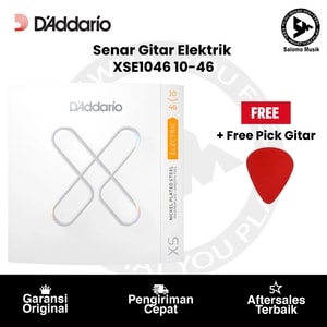 Senar Gitar Elektrik D'Addario XSE1046 Nickel-plated Steel Coated Regular Light 10-46 Original + Free Pick Gitar