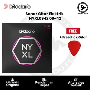 Senar Gitar Elektrik D'Addario NYXL0942 Nickel Wound 09-42 Original + Free Pick Gitar