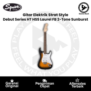Gitar Elektrik Squier Debut Series Strat Style HT HSS Laurel FB 2-Tone Sunburst