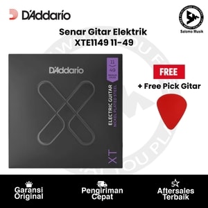 Senar Gitar Elektrik D'Addario XTE1149 Nickel-Plated Steel 11-49 Original + Free Pick Gitar