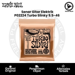 Senar Gitar Elektrik Ernie Ball P02224 Turbo Slinky Nickel Wound 9.5-46 Original