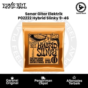 Senar Gitar Elektrik Ernie Ball P02222 Hybrid Slinky Nickel Wound 9-46 Original
