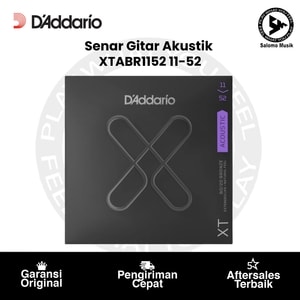 Senar Gitar Akustik D'Addario XTABR1152 XT 80/20 Custom Light 11-52 Original