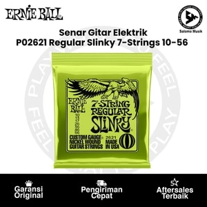 Senar Gitar Elektrik Ernie Ball P02621 Regular Slinky 7-String Nickel Wound 10-56 Original