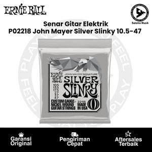 Senar Gitar Elektrik Ernie Ball P02218 John Mayer Silver Slinky Nickel Wound 10.5-47 Original