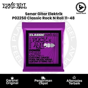 Senar Gitar Elektrik Ernie Ball P02250 Power Slinky Classic Rock N Roll Pure Nickel Wrap 11-48 Original