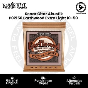Senar Gitar Akustik Ernie Ball P02150 Earthwood Extra Light Phosphor Bronze 10-50 Original