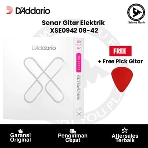 Senar Gitar Elektrik D'Addario XSE0942 Nickel-plated Steel Coated Super Light 09-42 Original + Free Pick Gitar
