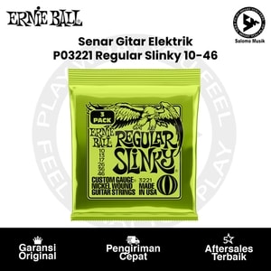Senar Gitar Elektrik Ernie Ball P03221 Regular Slinky Nickel Wound 10-46 3 Pack