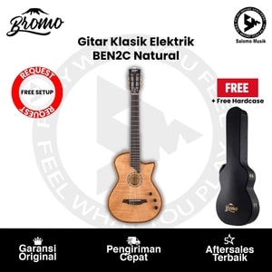 Gitar Klasik Elektrik Nylon Bromo BEN2C Natural + Free Hardcase
