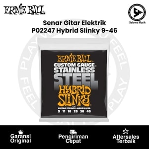 Senar Gitar Elektrik Ernie Ball P02247 Hybrid Slinky Stainless Steel Wound 9-46