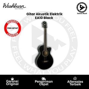 Gitar Akustik Elektrik Washburn EA10 Black Original