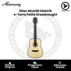 Gitar Akustik Elektrik Harmony Foundation Series e-Terra Petite Dreadnought Natural Satin