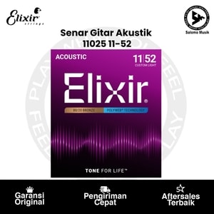 Senar Gitar Akustik Elixir 11025 Custom Light 11-52