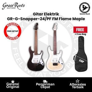 Gitar Elektrik Grass Roots GR-G-Snapper-24/PF Flame Maple by ESP Varian Warna + Free Bag