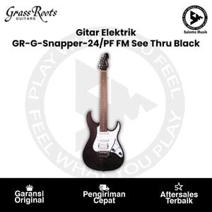 Gitar Elektrik Grass Roots GR-G-Snapper-24/PF Flame Maple by ESP See Thru Black