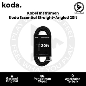 Kabel Instrumen Koda Essential KIC20RA Straight-Angled 20ft Black