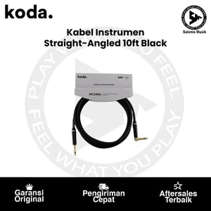 Kabel Instrumen Koda KIC10RA Straight-Angled 10ft Black