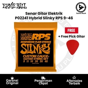 Senar Gitar Elektrik Ernie Ball Hybrid Slinky RPS Nickel Wound 9-46 + Free Pick Gitar