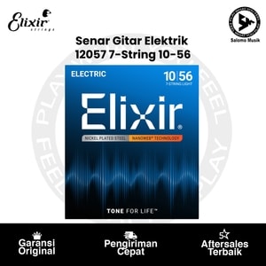 Senar Gitar Elektrik Elixir 12057 Nanoweb Light 7-String 10-56 + Free Pick Gitar