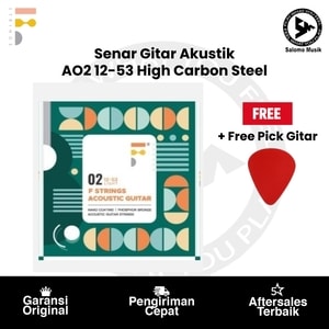 Senar Gitar Akustik F-Strings AO2 12-53 High Carbon Steel  + Free Pick Gitar
