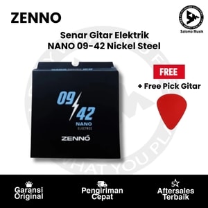 Senar Gitar Elektrik Zenno NANO 09-42 aNickel Steel + Free Pick Gitar