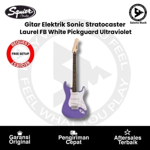 Gitar Elektrik Squier Sonic Stratocaster Laurel FB White Pickguard Ultraviolet + Free Setting