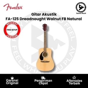 Gitar Akustik Fender FA-125 Dreadnought Walnut FB Natural + Free Request Set Up
