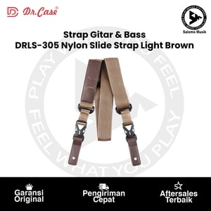 Strap Gitar & Bass Dr. Case DRLS-305 Nylon Slide Strap Light Brown