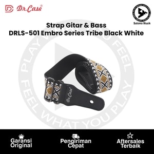 Strap Gitar & Bass Dr. Case DRLS-501 Embro Series Tribe Black White