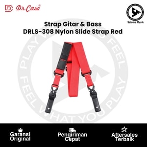 Strap Gitar & Bass Dr. Case DRLS-308 Nylon Slide Strap Red