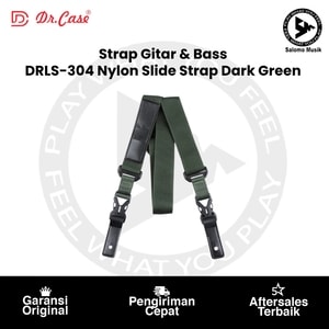 Strap Gitar & Bass Dr. Case DRLS-304 Nylon Slide Strap Dark Green