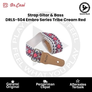 Strap Gitar & Bass Dr. Case DRLS-504 Embro Series Tribe Cream Red