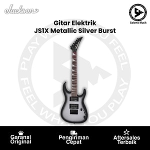 Gitar Elektrik Jackson JS1X JS Series Dinky Minion Amaranth FB Metallic Silver Burst