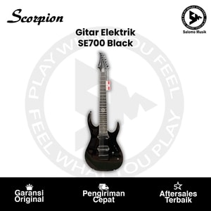 Gitar Elektrik Scorpion SE-700 Deluxe Series 7-String Black