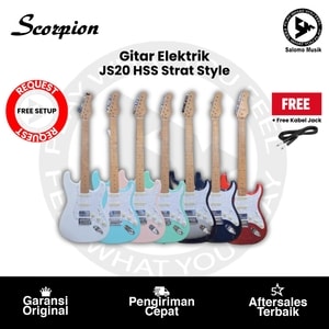 Gitar Elektrik Scorpion JS20 Strat Style Roasted Maple HSS Varian Warna Original + Free Kabel Jack