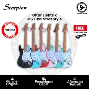 Gitar Elektrik Scorpion JS21 Strat Style Roasted Maple SSS Varian Warna Original + Free Kabel Jack