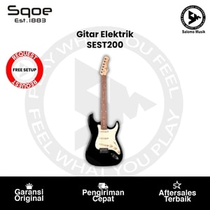 Gitar Elektrik Sqoe SEST200BK Strat Style Black