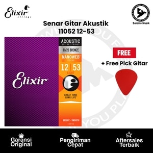 Senar Gitar Akustik Elixir 11052 Light 12-53 + Free Pick Gitar